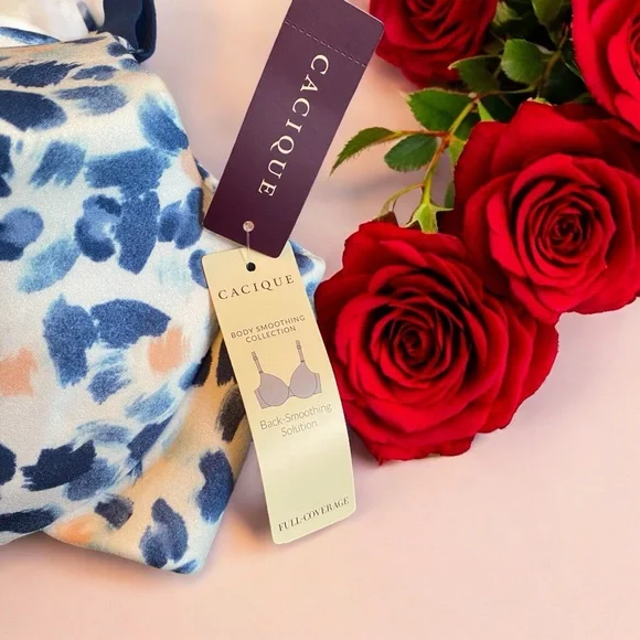 Cacique Leopard Print Blue, White & Pink Bra - Picture 5 of 9